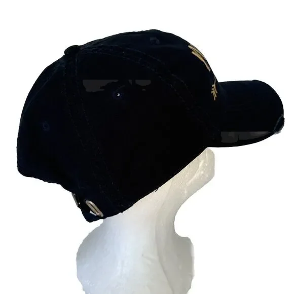 Moms Print Logo Cap Hat Gold Blue Fashion Headwear 100% Cotton - Picture 5 of 10